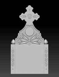 3D STL Model for CNC file Gravestone with leaves
