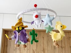 Final fantasy baby Final fantasy nursery baby mobile Final fantasy gifts Chocobo toy Moogle Cactuar Gifts for gamers