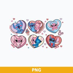 Stitch Angel Valentine's Day Candy Heart Png, Stitch Png, Angel Png, Disney Valentine Png