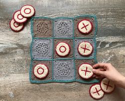 Crochet tic tac toe game| Handmade eco toys | Knitted tic tac toe|