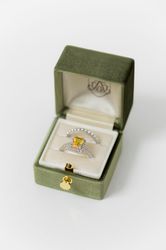 Grand Velvet Ring Box Monogrammed - CLASSIC - Vintage Style Handmade Monogram Engagement Wedding Proposals Temple