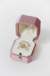 Ring Box Grand Genuine Velvet Monogrammed OCTAGON Ring Box Vintage Handmade Antique Engagement Wedding Proposal Temple