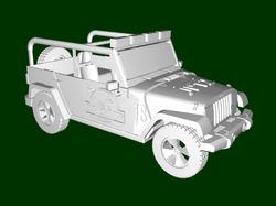 Beauty 1 3d Model Car STL 3D Printing Jurassic Park Jeep
