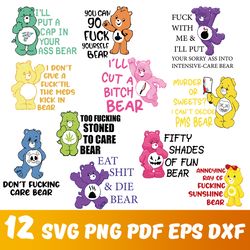 Evil Care Bears svg bundle, Care Bears Layered Cricut, Funny svg, funny Care Bears SVG bundle,  Sarcastic Care Bears SVG