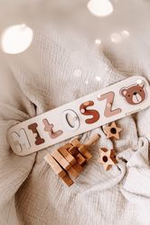 name busy puzzle, custom name sign, personalized puzzle, montessori toys, baby shower gift, nursery decor montessori