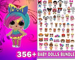 356 file Baby dolls bundle SVG , Mega lol dolls bundle svg eps dxf png , for Cricut, digital, file cut, Instant Download