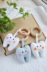 Crochet Pattern tooth baby rattle Tooth fairy toy
