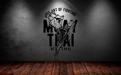 Muay Thai Sticker, Thai Boxing Gym, The Martial Art Of Thailand, Wall Sticker Vinyl Decal Mural Art Decor