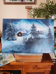 winter forest  Painting.  Art.   Wall Art Oil Painting Artwork Landscape