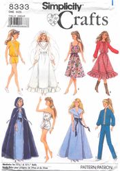 Simplicity 8333 Barbie doll clothes Sundress pattern Jacket pattern Vintage dress clothing pattern Digital download PDF