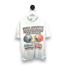 Vintage 1999 Hall Of Fame Game Cowboys Vs. Browns NFL Graphic T-Shirt Size XL