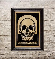 Memento mori. Death Art Print. Human Skull Artwork. Dark art with skull. 703.