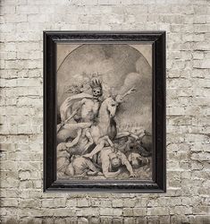 John Hamilton Mortimer: Death on a Pale Horse. Poster with Death triumphant. Skeleton Poster. Grim Reaper Print. 400.
