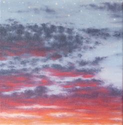 friday 7.87 by 7.87, oil on canvas sky art  clouds sunset