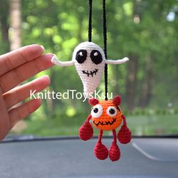 halloween ghost and monster car accessories, personalized monster car decor Halloween gift