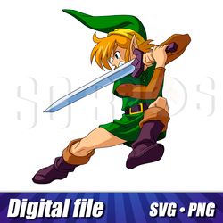 Link Zelda svg png images, Zelda Link clipart cricut vector file, The Legend of Zelda, Link cut, Link colorful cut image