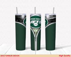 NY Jets Zipper Tumbler Wrap Design, NFL Tumbler, 20oz Skinny Tumbler