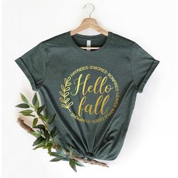 Hello Fall Shirt, Fall Shirt, Thanksgiving Shirt, Cute Fall Shirt, Womens Fall Shirts, Fall Leaves Shirt, welcome, smore