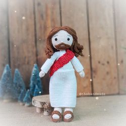 Jesus crochet amigurumi doll, amigurumi Jesus, crochet Jesus stuffed doll, Jesus plush doll, Christian, Catholic doll