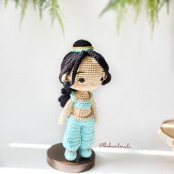 Jasmine crochet amigurumi doll, amigurumi princess doll, crochet Jasmine stuffed doll, amigurumi fairy doll, baby shower