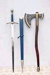Sword with Axe set, Leviathan Axe | Viking Axe | Axe | Axe Viking | Viking | Lord of the Ring Sword of Glamdring