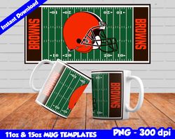 Browns Mug Design Png, Sublimate Mug Template, Browns Mug Wrap, Sublimation Football Design PNG, Instant Download