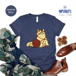 Cat Knitting Shirt, Cute Cat Shirt, Knitting Tee, Cat Lover Shirt, Cat Mom Shirts, Shirt For Women, Funny Knitting Tee,