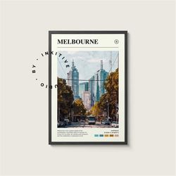Melbourne Poster - Australia - Digital Watercolor Photo, Painted Travel Print, Framed Travel Photo, Wall Art, Home Decor