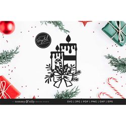 Christmas Candles - SVG Cricut Silhouette | Papercut | Svg Dxf Png Jpg Pdf Eps | Clipart | Holidays | Christmas | Vinyl