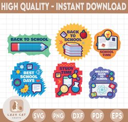 Back To School Stickers Set, Classroom Clipart, School Clipart, Planner Clipart, School Stickers, Instant Download