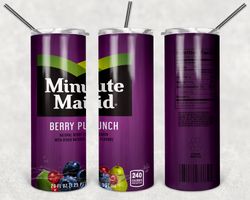 Minute Maid Berry Punch Tumbler Wrap Design - PNG Sublimation Printing Design - 20oz Tumbler Designs.