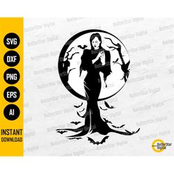 Vampire Lady SVG | Horror Home Decor | Gothic Wall Decals | T-Shirt Mug Bag Cricut Silhouette Cameo Printable Clipart Ve