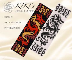Loom bracelet pattern Dragon Bead LOOM pattern for bracelet design in PDF - instant download