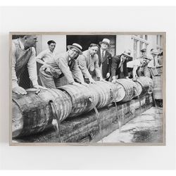 Prohibition Wall Art, Beer Barrels, Black and White Art, Vintage Wall Art, Bar Wall Decor, Beer Kegs, DIGITAL DOWNLOAD,