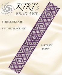 Peyote bracelet pattern Purple delight peyote beading pattern for bracelet pattern design in  PDF instant download