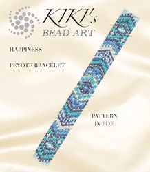 Peyote bracelet pattern Happiness peyote beading pattern for bracelet pattern design in  PDF instant download