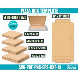 Pizza Box Template Bundle, Pizza Box Template Svg, pizza box svg, party favor box, gift box, box svg