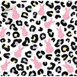 Leopard Print and Easter Bunny Png Pattern, Colorful, Easter Seamless Pattern, Repeating Pattern for Commercial Use, Png