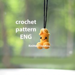 penis keychain crochet pattern, dick hanging car accessory crochet pattern