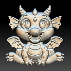 3D Model STL file Panel Baby Dragon for CNC Router and 3D Printing