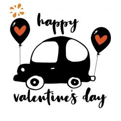 Happy Valentine's Day Heart Balloon Car Svg, Valentine Svg, Heart Balloon Svg, Love Car Svg, Happy Svg, Valentine Trip S
