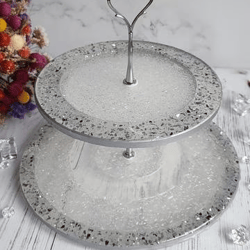 Crystal-Effect Two-Tiered Fruit Bowl: Elevate Your Kitchen Decor with Style and Functionality