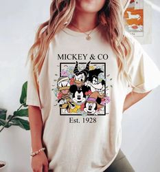 Mickey & Co Halloween Comfort Colors Shirt, Mickey and Friends Floral Halloween Shirt, Disney Spooky Shirt, Disney Hallo