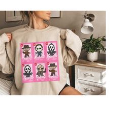 Horror Dolls Sweatshirt - Horror Characters Sweatshirt - Horror Characters Shirt - Pink doll - Horror Characters Hallowe