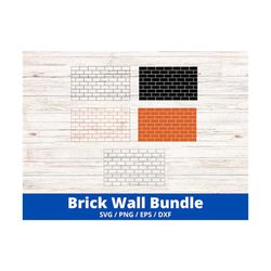 Brick Wall SVG Bundle, Brick Wall Pattern Cut Files, Brick Wall Template SVG Vector Files, Brick Wall Pattern Vector