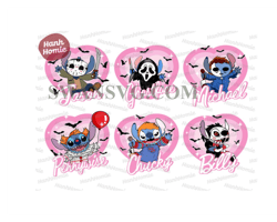 Bundle Horror Characters PNG, Cute Horror Dolls PNG Set, Pink Doll PNG, Horror Png, Halloween Horror Png, Halloween Png