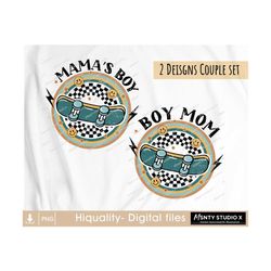 Boy Mom and Mamas Boy PNG ,Bundle mommy and me png, matching mama and son png, Mom and Son Sublimation ,retro mama png d