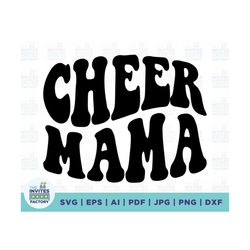 Cheer Mama Svg, Cheer Mom Svg, Cheerleader Mom svg, Cricut Cut File, Silhouette, Cheerleader Svg, Retro Stacked Letterin