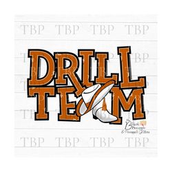 Burnt Orange Drill Team Design PNG Boots and Hat PNG 300dpi Clipart Sublimation, DTF, Dtg Download Design Drill team shi