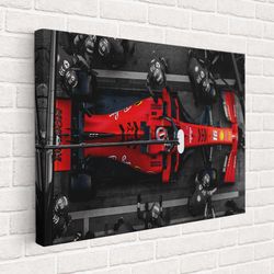 Ferrari F1 Team Canvas or Poster, Ferrari Car Canvas, Charles Leclerc Canvas Poster, 3 and 5 pieces, Legend Formula 1 Ca